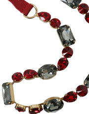 Radiant Red Crystal Buckle Waist Belt Dolce & Gabbana