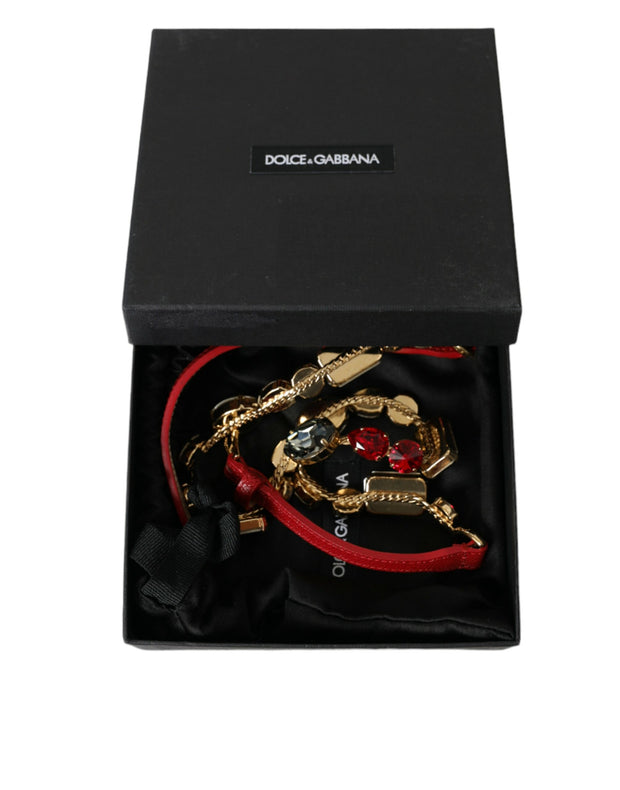 Radiant Red Crystal Buckle Waist Belt Dolce & Gabbana