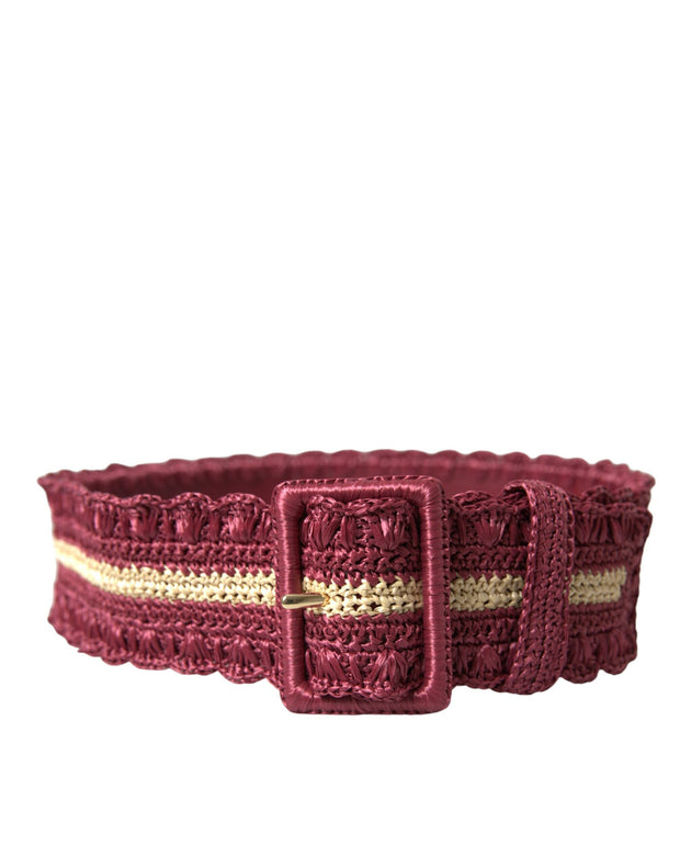 Maroon Elegance Canvas Waist Belt Dolce & Gabbana