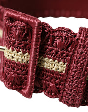 Maroon Elegance Canvas Waist Belt Dolce & Gabbana