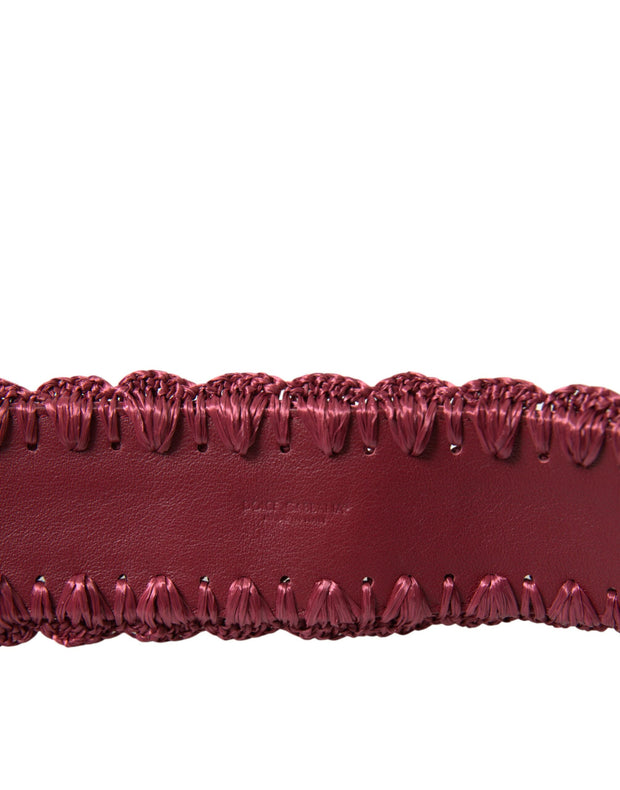 Maroon Elegance Canvas Waist Belt Dolce & Gabbana