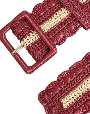 Maroon Elegance Canvas Waist Belt Dolce & Gabbana