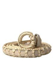 Elegant Beige Leather Waist Belt Dolce & Gabbana