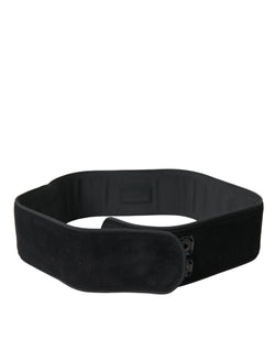 Elegant Suede Waist Belt in Timeless Black Dolce & Gabbana