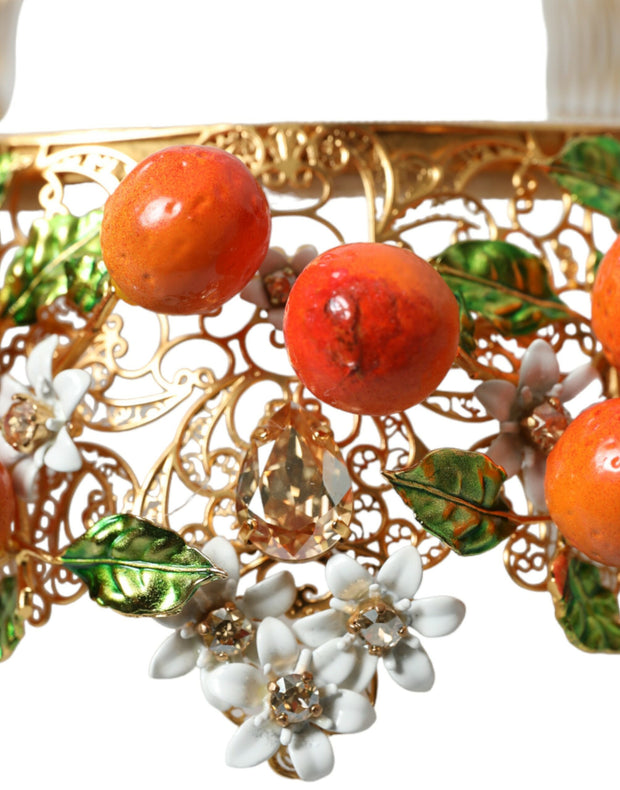 Multicolor Crystal Sicilian Orange Crown Dolce & Gabbana