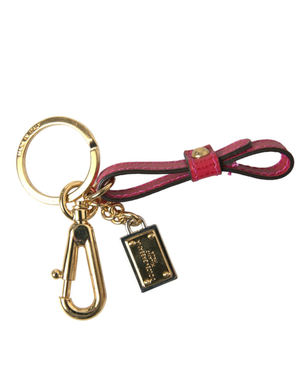 Stunning Red Leather Keychain Dolce & Gabbana