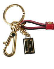 Stunning Red Leather Keychain Dolce & Gabbana