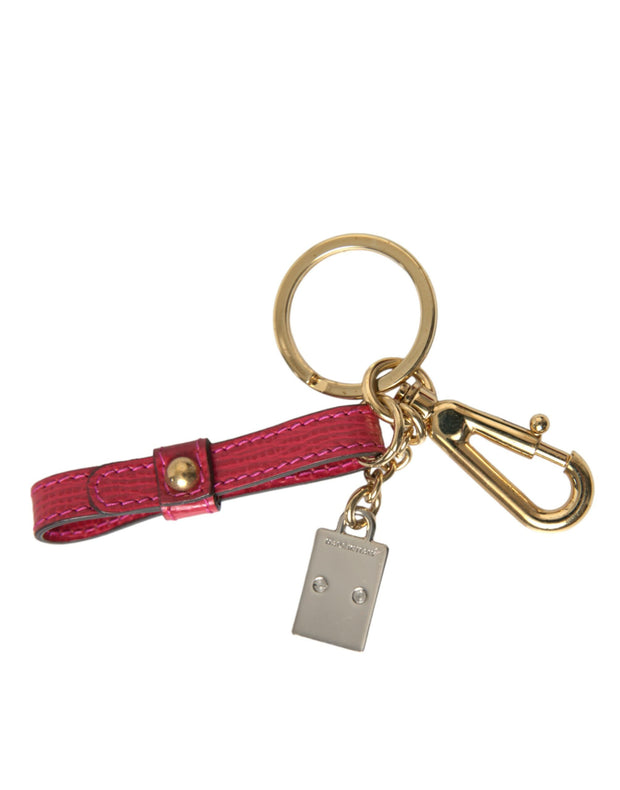 Stunning Red Leather Keychain Dolce & Gabbana