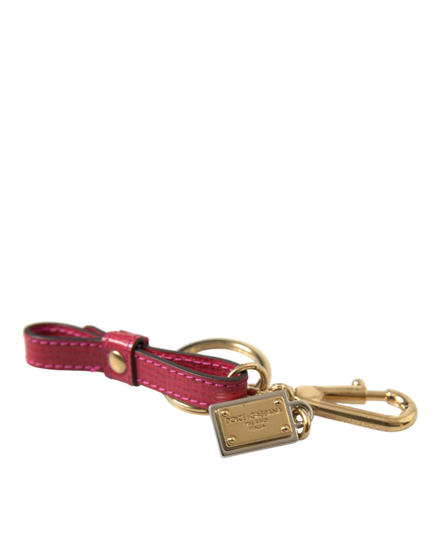 Stunning Red Leather Keychain Dolce & Gabbana