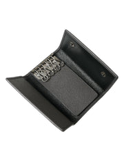 Chic Gray Leather Trifold Key Holder Dolce & Gabbana