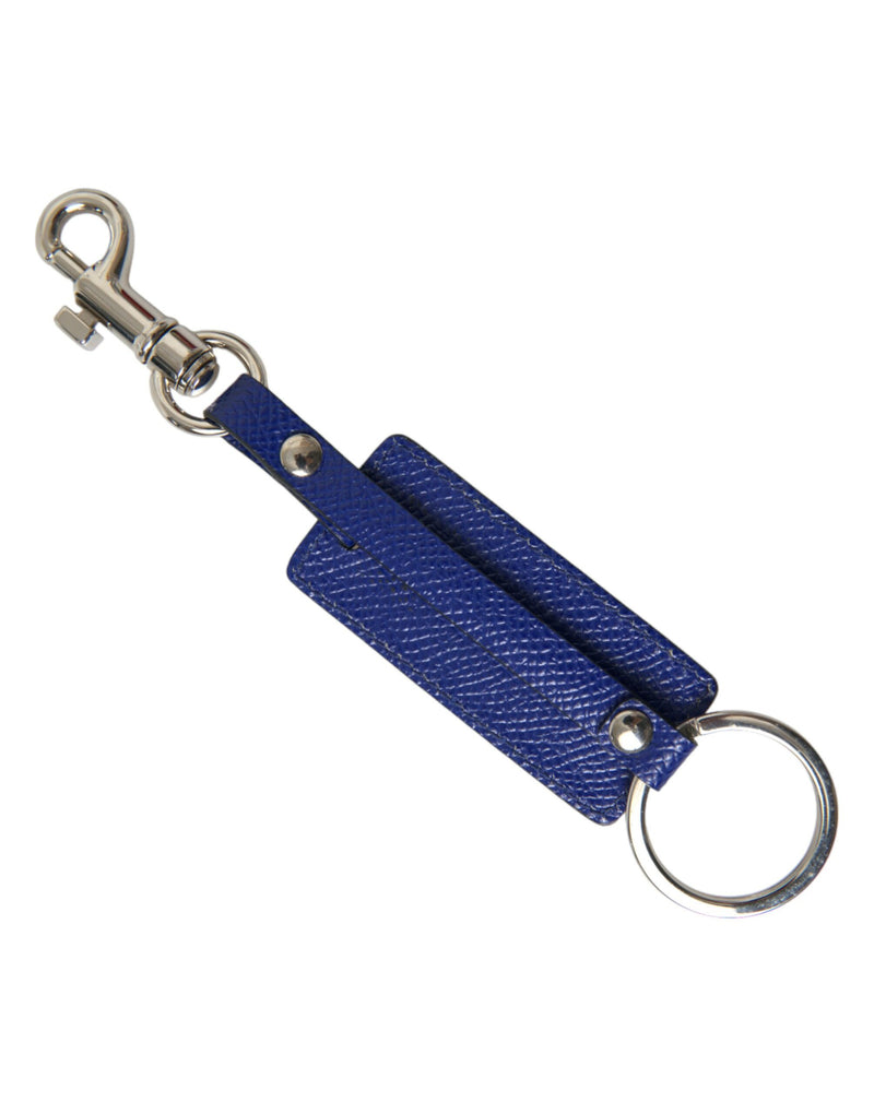 Elegant Blue Trifold Calf Leather Key Holder Dolce & Gabbana