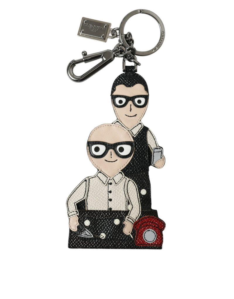 Elegant Multicolor Leather Keychain Dolce & Gabbana