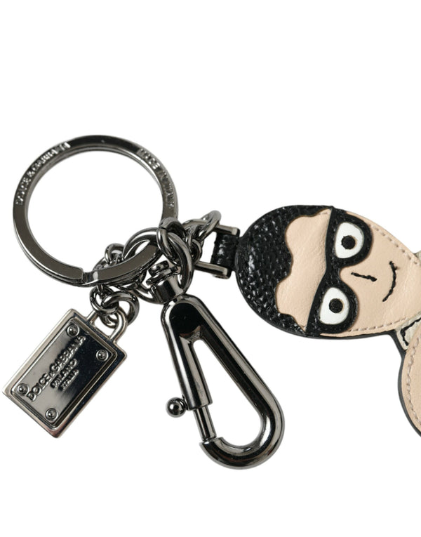 Elegant Multicolor Leather Keychain Dolce & Gabbana