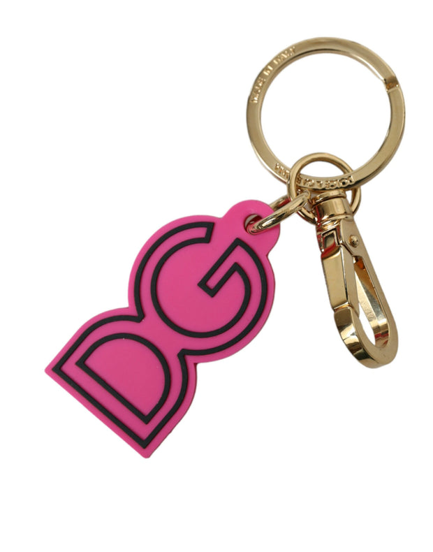 Chic Gold and Pink Logo Keychain Dolce & Gabbana