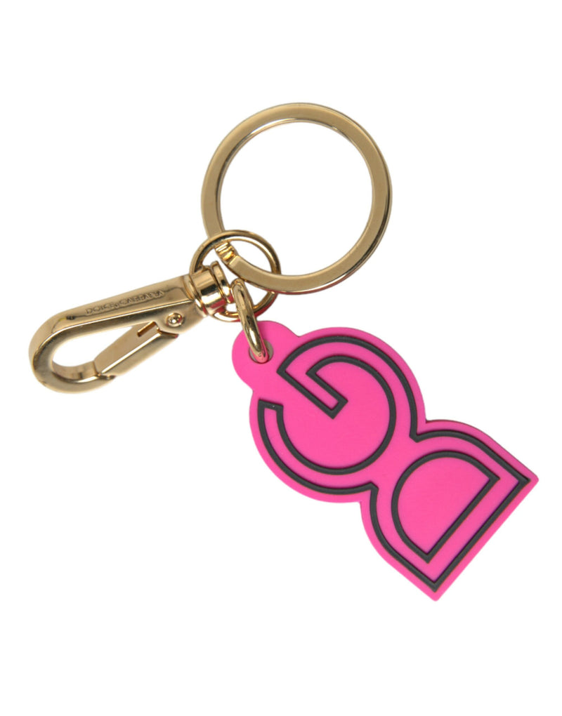 Chic Gold and Pink Logo Keychain Dolce & Gabbana