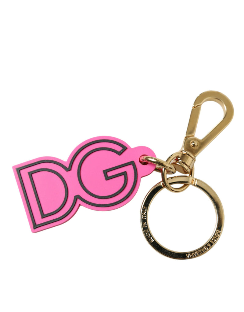 Chic Gold and Pink Logo Keychain Dolce & Gabbana