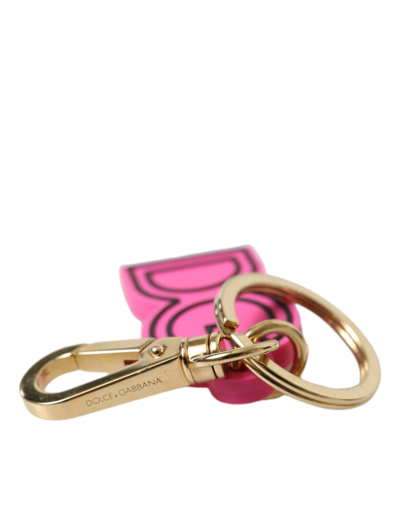 Chic Gold and Pink Logo Keychain Dolce & Gabbana