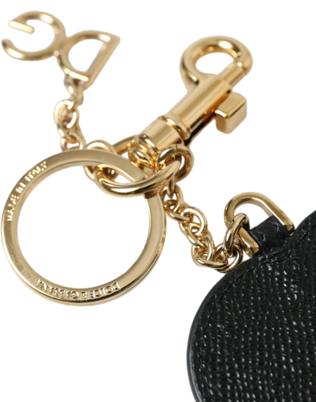 Stunning Gold and Pink Leather Keychain Dolce & Gabbana