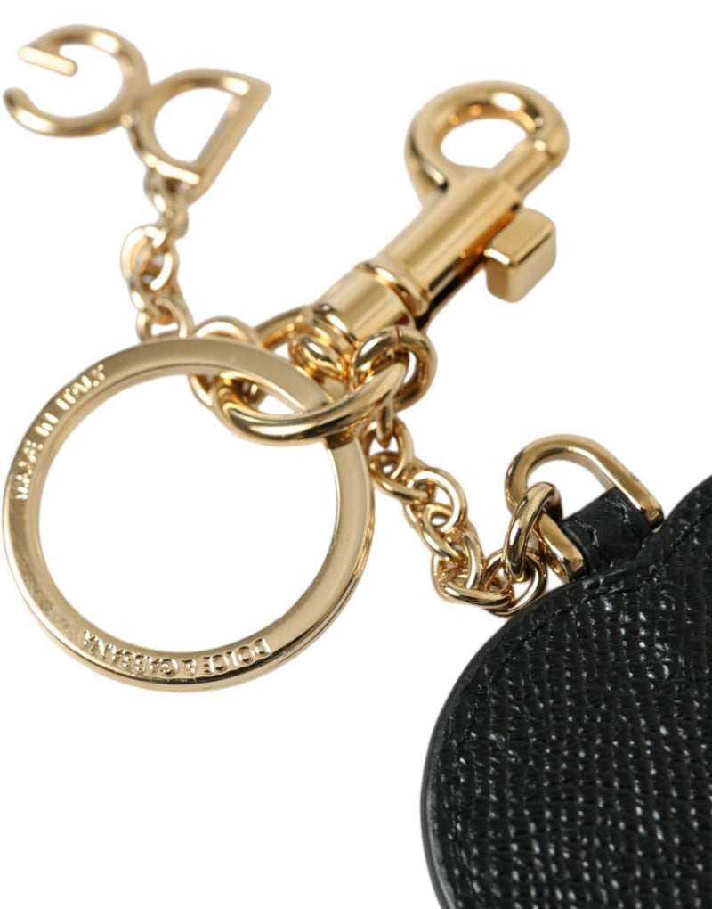 Stunning Gold and Pink Leather Keychain Dolce & Gabbana