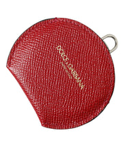 Elegant Red Leather Mirror Holder Dolce & Gabbana