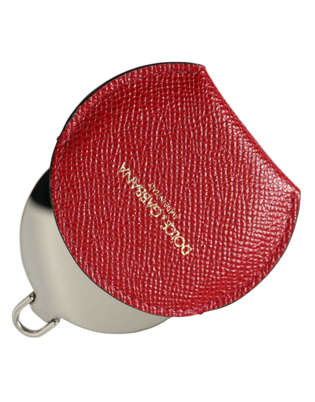 Elegant Red Leather Mirror Holder Dolce & Gabbana