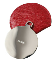 Elegant Red Leather Mirror Holder Dolce & Gabbana