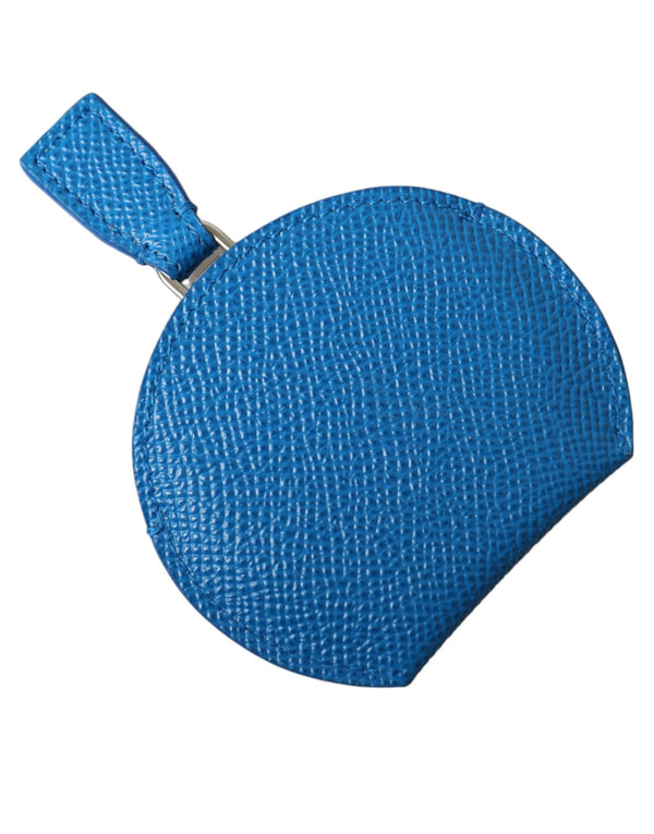 Elegant Blue Leather Mirror Holder Dolce & Gabbana