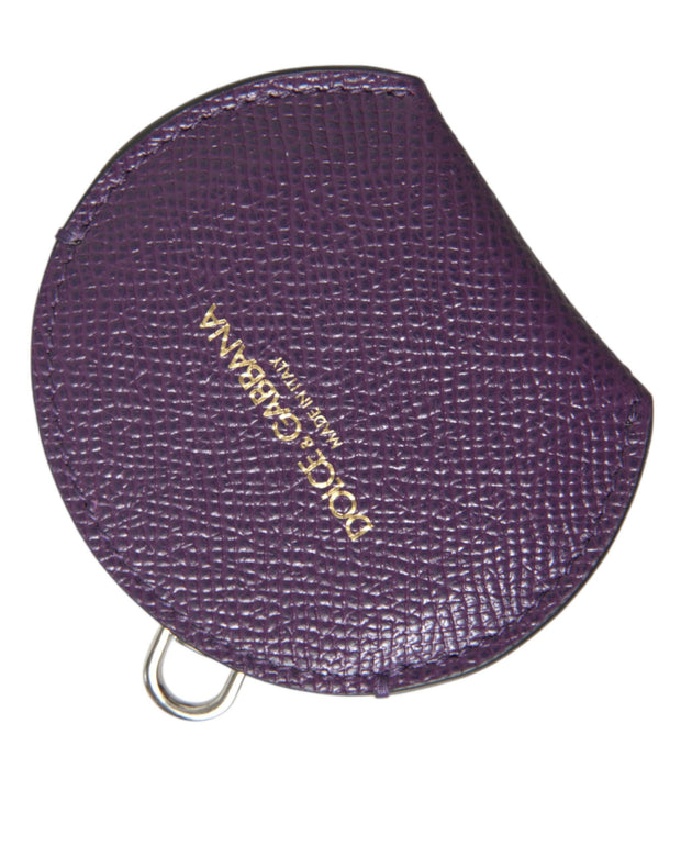 Elegant Purple Leather Mirror Holder Dolce & Gabbana