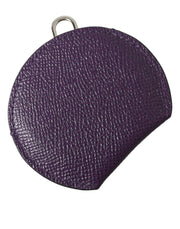 Elegant Purple Leather Mirror Holder Dolce & Gabbana