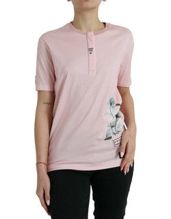 Chic Pink Floral Cotton Tee Dolce & Gabbana