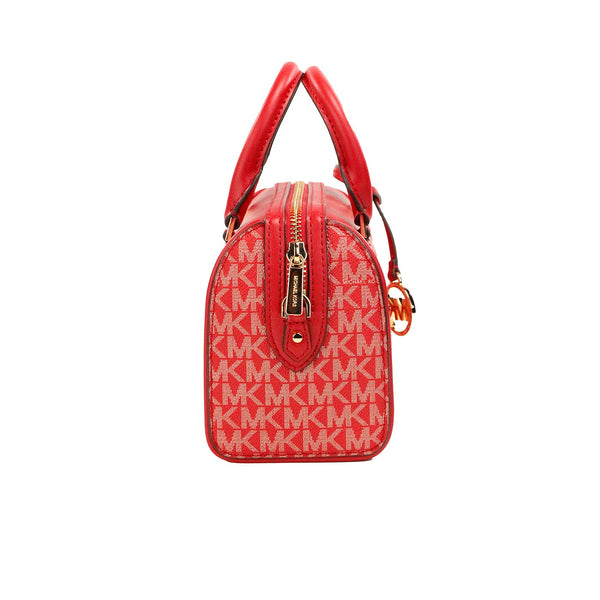 Travel XS Bright Red Signature PVC Duffle Crossbody Bag Purse Michael Kors