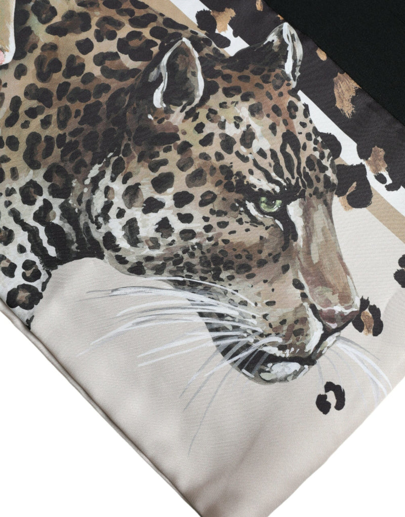 Elegant Leopard Print Crew Neck Tee Dolce & Gabbana