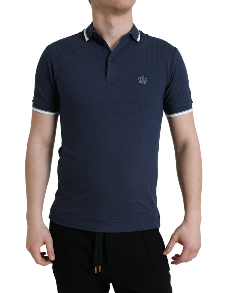 Elegant Crown Embroidered Polo T-Shirt Dolce & Gabbana