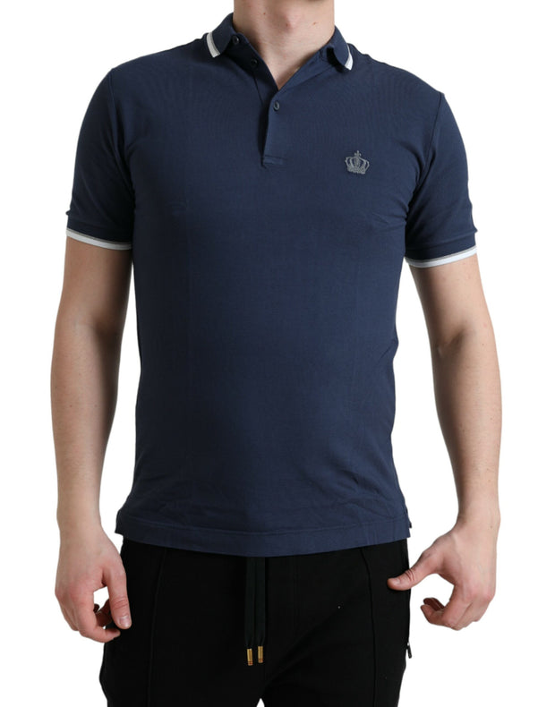 Elegant Crown Embroidered Polo T-Shirt Dolce & Gabbana