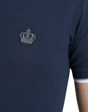 Elegant Crown Embroidered Polo T-Shirt Dolce & Gabbana