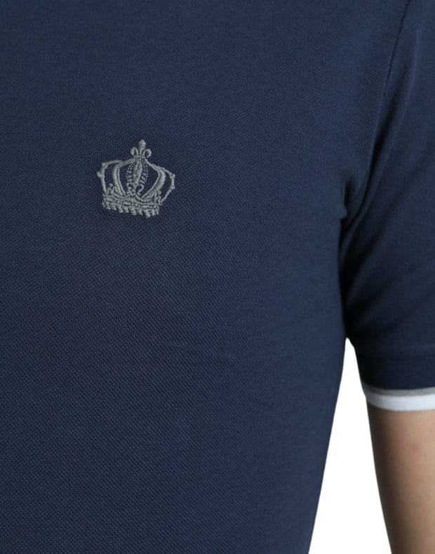 Elegant Crown Embroidered Polo T-Shirt Dolce & Gabbana