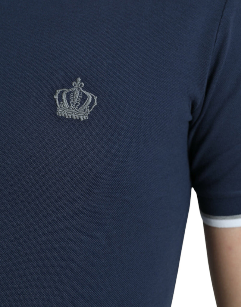 Elegant Crown Embroidered Polo T-Shirt Dolce & Gabbana