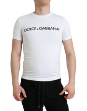 Elegant White Logo Crewneck Tee Dolce & Gabbana