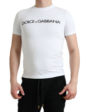 Elegant White Logo Crewneck Tee Dolce & Gabbana