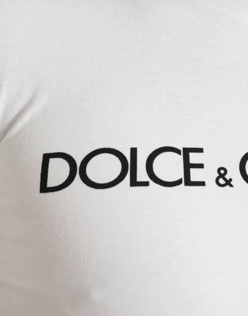 Elegant White Logo Crewneck Tee Dolce & Gabbana