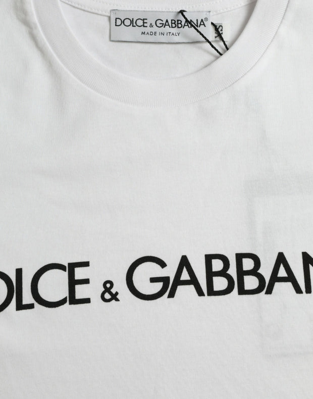 Elegant White Logo Crewneck Tee Dolce & Gabbana