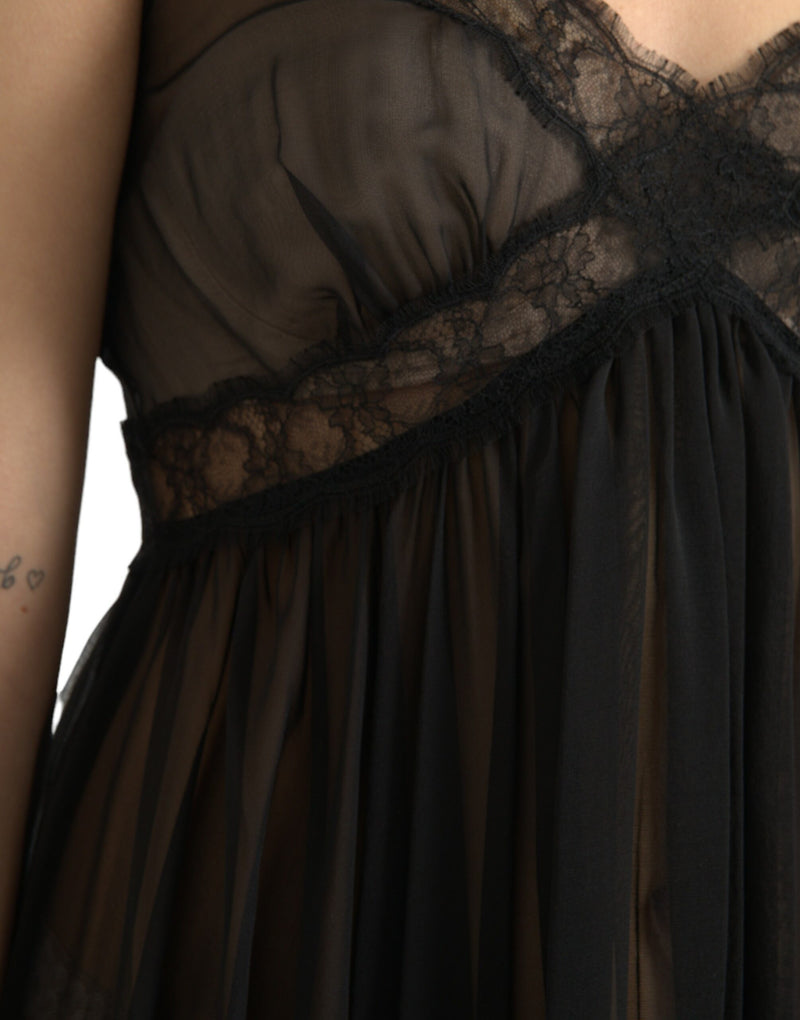 Elegant Chiffon Silk Blend Mini Dress Dolce & Gabbana