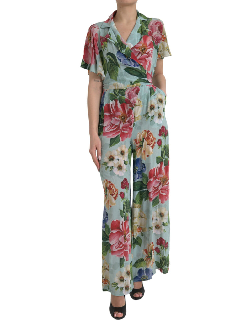 Elegant Floral Silk Crepe Jumpsuit Dolce & Gabbana