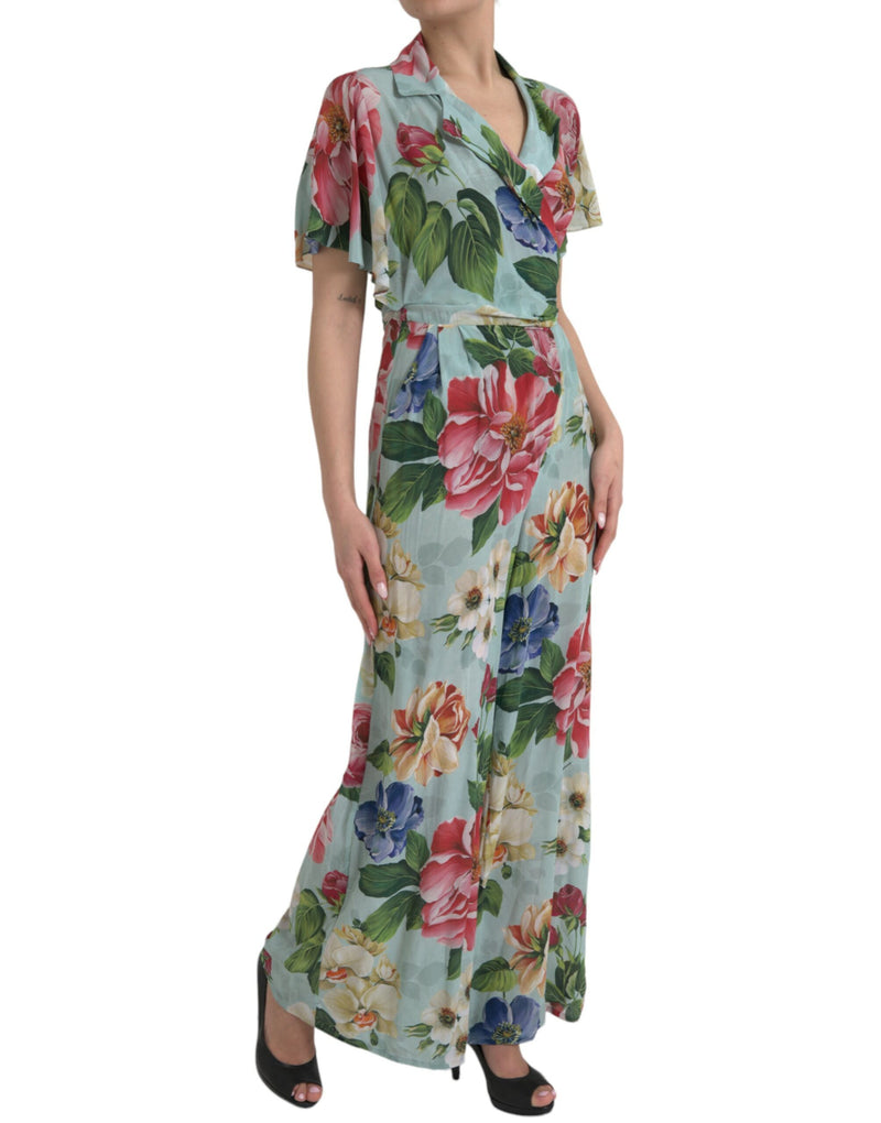 Elegant Floral Silk Crepe Jumpsuit Dolce & Gabbana