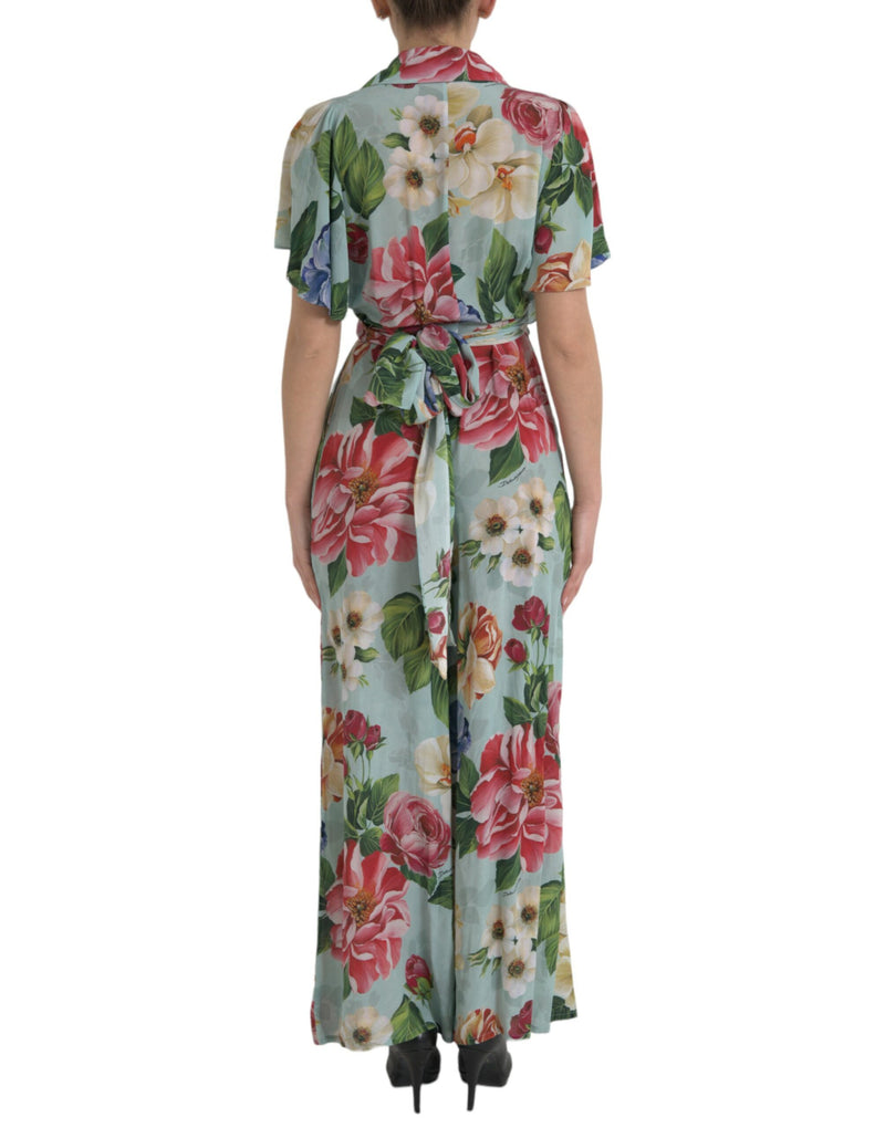 Elegant Floral Silk Crepe Jumpsuit Dolce & Gabbana