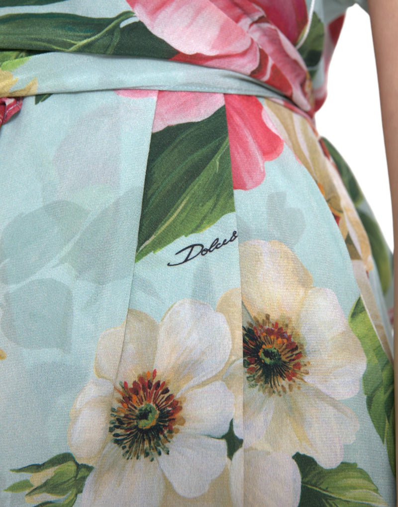 Elegant Floral Silk Crepe Jumpsuit Dolce & Gabbana