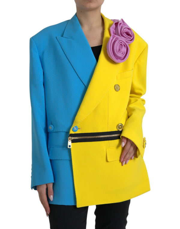 Multicolor Patchwork Trench Coat Jacket Dolce & Gabbana