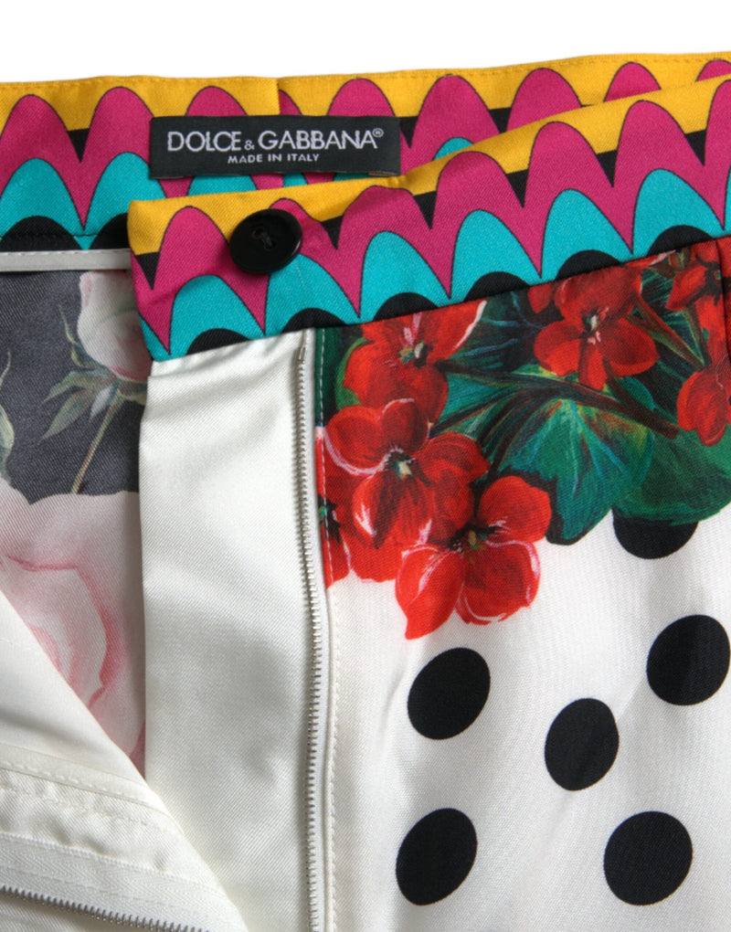 Multicolor Silk High Waist Hot Pants Dolce & Gabbana