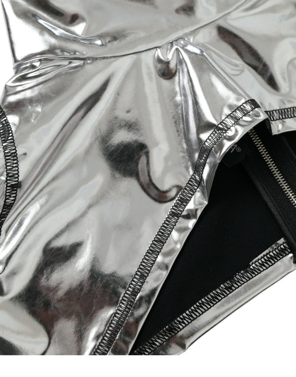 Silver Elegance Top with Zipper Closure Dolce & Gabbana