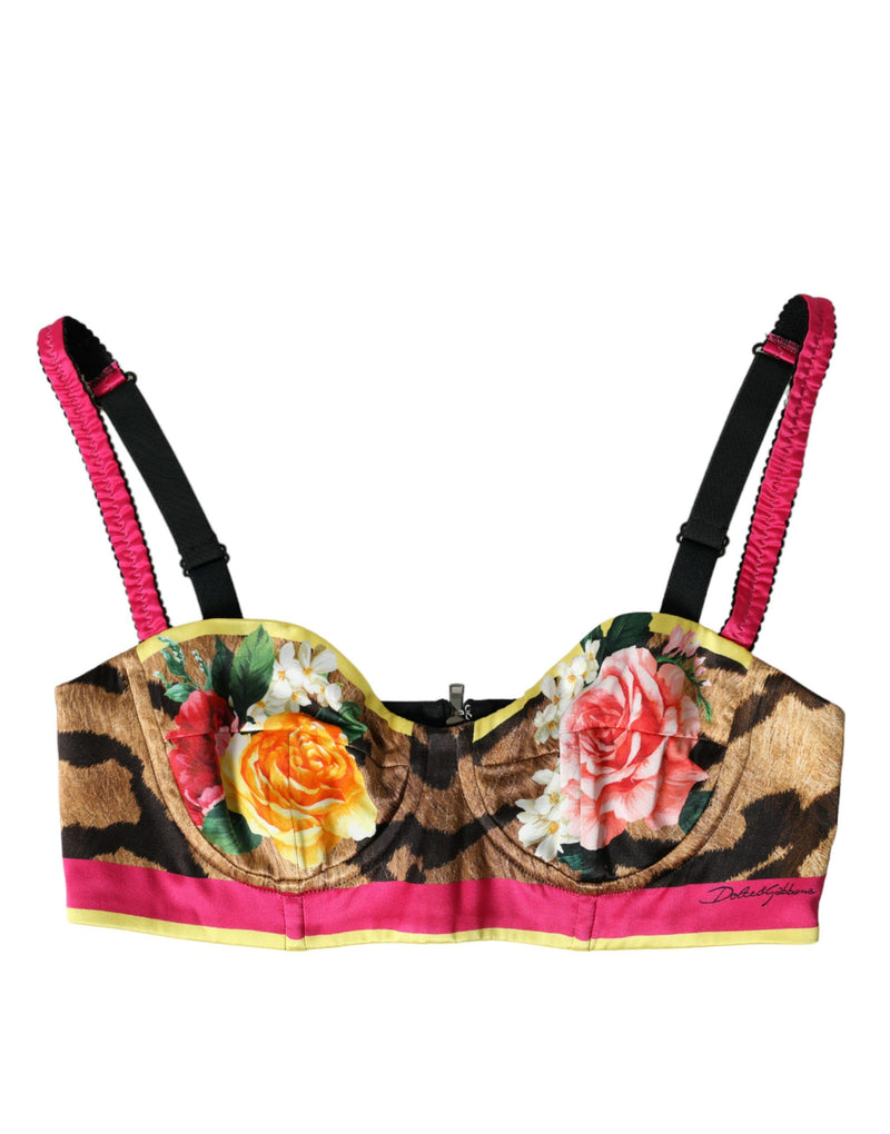 Floral Silk Blend Bustier Crop Top Dolce & Gabbana